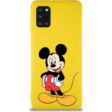 Printify Samsung Galaxy A31 Soft Premier Kapak Mickey Mouse-E Tasarımlı Silikon Kılıf - Sarı