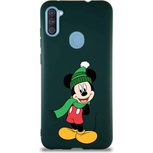 Printify Samsung Galaxy A11 Soft Premier Kapak Mickey Mouse-G Tasarımlı Silikon Kılıf - Yeşil