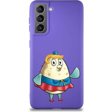 Printify Samsung Galaxy S21 Soft Premier Kapak Puff Tasarımlı Silikon Kılıf - Mor