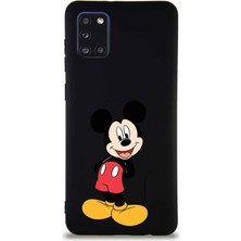 Printify Samsung Galaxy A31 Soft Premier Kapak Mickey Mouse-B Tasarımlı Silikon Kılıf - Siyah