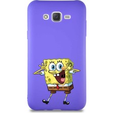 Printify Samsung Galaxy J7 Soft Premier Kapak Sünger Bob Tasarımlı Silikon Kılıf - Mor