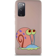 Printify Samsung Galaxy S20 Fe Soft Premier Kapak Salyangoz Gary Tasarımlı Silikon Kılıf - Pudra