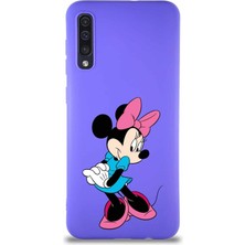Printify Samsung Galaxy A50S Soft Premier Kapak Minnie Mouse-F Tasarımlı Silikon Kılıf - Mor