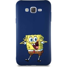 Printify Samsung Galaxy J7 Soft Premier Kapak Sünger Bob Tasarımlı Silikon Kılıf - Lacivert