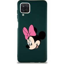 Printify Samsung Galaxy A12 Soft Premier Kapak Minnie Mouse-B Tasarımlı Silikon Kılıf - Yeşil