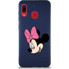Printify Samsung Galaxy A30 Soft Premier Kapak Minnie Mouse-B Tasarımlı Silikon Kılıf - Lacivert