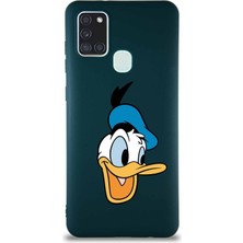 Printify Samsung Galaxy A21S Soft Premier Kapak Donald Duck-A Tasarımlı Silikon Kılıf - Yeşil