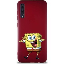 Printify Samsung Galaxy A30S Soft Premier Kapak Sünger Bob Tasarımlı Silikon Kılıf - Mürdüm
