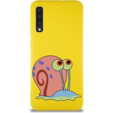 Printify Samsung Galaxy A30S Soft Premier Kapak Salyangoz Gary Tasarımlı Silikon Kılıf - Sarı
