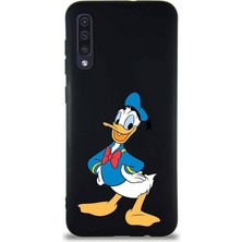 Printify Samsung Galaxy A30S Soft Premier Kapak Donald Duck-C Tasarımlı Silikon Kılıf - Siyah