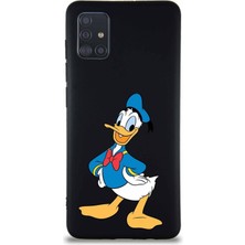 Printify Samsung Galaxy M31S Soft Premier Kapak Donald Duck-C Tasarımlı Silikon Kılıf - Siyah