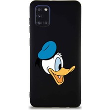 Printify Samsung Galaxy A31 Soft Premier Kapak Donald Duck-F Tasarımlı Silikon Kılıf - Siyah