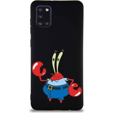 Printify Samsung Galaxy A31 Soft Premier Kapak Bay Yengeç Tasarımlı Silikon Kılıf - Siyah