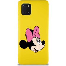 Printify Samsung Galaxy A81 Soft Premier Kapak Minnie Mouse-A Tasarımlı Silikon Kılıf - Sarı