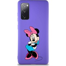 Printify Samsung Galaxy S20 Fe Soft Premier Kapak Minnie Mouse-D Tasarımlı Silikon Kılıf - Mor