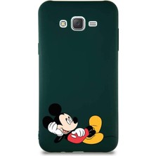 Printify Samsung Galaxy J7 Soft Premier Kapak Mickey Mouse-F Tasarımlı Silikon Kılıf - Yeşil