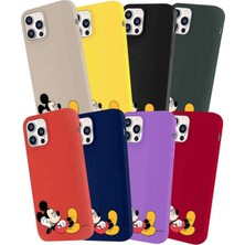 Printify Samsung Galaxy A81 Soft Premier Kapak Mickey Mouse-F Tasarımlı Silikon Kılıf - Mürdüm