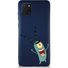 Printify Samsung Galaxy A81 Soft Premier Kapak Plankton Tasarımlı Silikon Kılıf - Lacivert