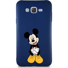 Printify Samsung Galaxy J7 Core Soft Premier Kapak Mickey Mouse-A Tasarımlı Silikon Kılıf - Lacivert