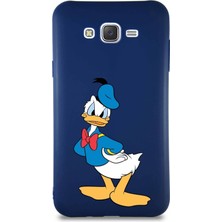 Printify Samsung Galaxy J7 Core Soft Premier Kapak Donald Duck-D Tasarımlı Silikon Kılıf - Lacivert