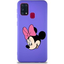 Printify Samsung Galaxy M31 Soft Premier Kapak Minnie Mouse-B Tasarımlı Silikon Kılıf - Mor