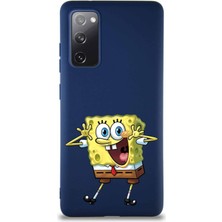 Printify Samsung Galaxy S20 Fe Soft Premier Kapak Sünger Bob Tasarımlı Silikon Kılıf - Lacivert