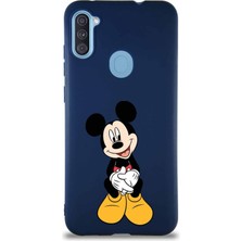 Printify Samsung Galaxy M11 Soft Premier Kapak Mickey Mouse-A Tasarımlı Silikon Kılıf - Lacivert