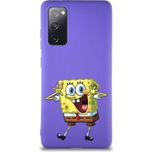 Printify Samsung Galaxy S20 Fe Soft Premier Kapak Sünger Bob Tasarımlı Silikon Kılıf - Mor