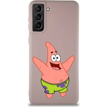 Printify Samsung Galaxy S21 Plus Soft Premier Kapak Patrick Yıldız Tasarımlı Silikon Kılıf - Pudra