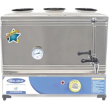 Ideal Çelik Elektrikli Çay Ocağı 3 Demlikli 60'lık Pleytsiz Vidalı