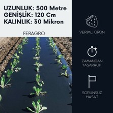 Agrofer Agrofer/uzunluk 500METRE/GENIŞLIK 120 Cm/kalınlık 30 Mikron/deliksiz/plastik Siyah Malç Naylonu