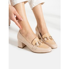Alemdar Shoes Kaley Krem Rugan Toka Detay Kadın Ayakkabı