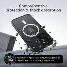 Rock iPhone 14 Pro Max Shield Serisi Magsafe Antishock Kılıf Şeffaf Siyah