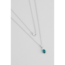 So CHIC Minimal Renkler 18 Ayar Beyaz Altın Kaplama 45 Cm Gümüş Tektaş Kolye