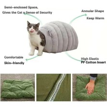 Kilinmoli Yarım Kapalı Kedi Evi, 4 Sezon Kedi Stili Bit Resistant Kedi Kennel, Washable Kedi Yatağı Kediler Için (Yurt Dışından)