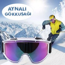 Glaswen Kayak Gözlüğü Aynalı Gökkuşağı Ventilli Güneş Kar Koruyucu Gözlük Uv Korumalı Snowboard Glasses Gözlük