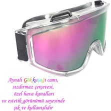 Glaswen Kayak Gözlüğü Aynalı Gökkuşağı Ventilli Güneş Kar Koruyucu Gözlük Uv Korumalı Snowboard Glasses Gözlük