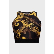 Versace Jeans Couture Desenli Slim Fit Crop Top Bayan Top 76HAM227 JS292 G89