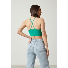 Twenty3 Kadın Super Crop Sırt Detaylı Triko Büstiyer Bluz