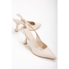 Dilimler Ayakkabı Zara Saten Arka Açık Ten Kadın Topuklu Ayakkabı