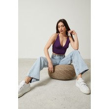 Twenty3 Kadın Super Crop Sırt Detaylı Triko Büstiyer Bluz