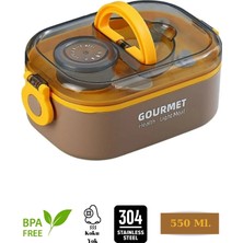 Vagonlife Gourmet Tek Katlı - Sos Kaseli Paslanmaz Çelik Kolay Kilitlenir Sefer Tası – 550 ml