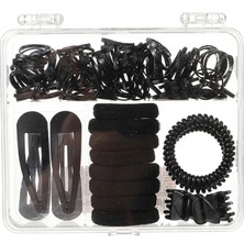Miniso Kutulu Saç Toka Seti (125 Adet) - Siyah
