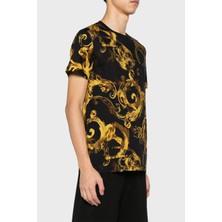 Versace Jeans Couture Pamuklu Slim Fit Bisiklet Yaka T Shirt Erkek T Shirt 76GAH6S0 JS287 G89
