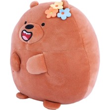 Miniso We Bare Bears Lisanslı Yuvarlak Peluş Oyuncak (20CM) - Boz Ayı