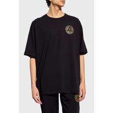 Versace Jeans Couture Bisiklet Yaka Pamuklu Relaxed Fit T Shirt Erkek T Shirt 76GAHT03 CJ00T G89