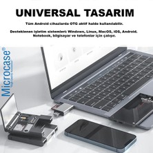 Microcase Otg 7 In 1 Lightning Type C USB Hafıza Kart Okuyucu iPhone Android Kart Saklama Kutusu AL4217