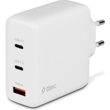 Ttec Smartcharger Trio Gan 120W Pd Seyahat Hızlı Şarj Aleti 2 Usb-C+Usb-A