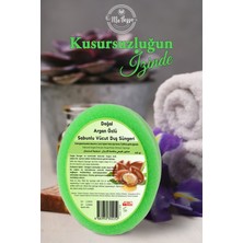 Mavessa Doğal Argan Özlü Süngerli Sabun, Argan Özlü Sabunlu Vücut Duş Süngeri, Banyo Lifi 125 gr