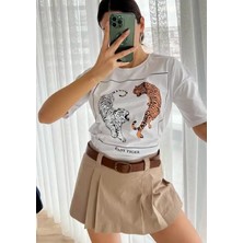 Betül Aksu Butik Kaplan Desenli Tshirt